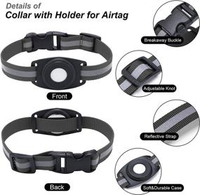 img 3 attached to 🐱 SimpleThings Reflective Cat Collar with Airtag: Ideal Pet Collar for Small Pets (Black)