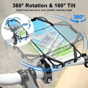 img 1 attached to 🚲 AboveTEK Bike Phone Mount, 360° Rotatable Bike Phone Holder for Motorcycle, Stable Bicycle Handlebar Phone Mount for Smartphones 4.7" to 6.7" - 3 Size Diameters Rubber Ring Included