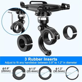 img 3 attached to 🚲 AboveTEK Bike Phone Mount, 360° Rotatable Bike Phone Holder for Motorcycle, Stable Bicycle Handlebar Phone Mount for Smartphones 4.7" to 6.7" - 3 Size Diameters Rubber Ring Included