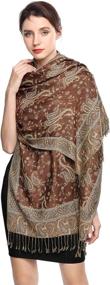 img 4 attached to Pashmina Scarves Paisley Reversible Blanket Women's Accessories : Scarves & Wraps