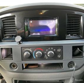 img 1 attached to 📻 ECOTRIC Stereo Radio Double Din Dash Install Bezel Kit for 2006-2009 Dodge Ram Truck - Silver Slate Gray