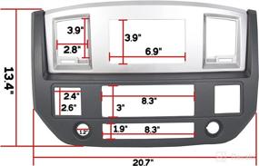 img 3 attached to 📻 ECOTRIC Stereo Radio Double Din Dash Install Bezel Kit for 2006-2009 Dodge Ram Truck - Silver Slate Gray