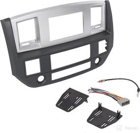 img 2 attached to 📻 ECOTRIC Stereo Radio Double Din Dash Install Bezel Kit for 2006-2009 Dodge Ram Truck - Silver Slate Gray