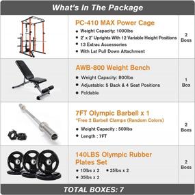 img 3 attached to Complete Home Gym Package: 1000LBS Power Cage, Weight Bench, Barbell Set W/ Olympic Barbell - RitFit Garage & Home Gym