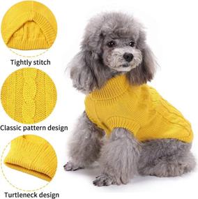 img 1 attached to 🐶 Geyoga 4-Piece Dog Sweater: Cozy Cable Knit Turtleneck Winter Warmth for Small-Medium Pets