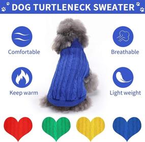 img 3 attached to 🐶 Geyoga 4-Piece Dog Sweater: Cozy Cable Knit Turtleneck Winter Warmth for Small-Medium Pets