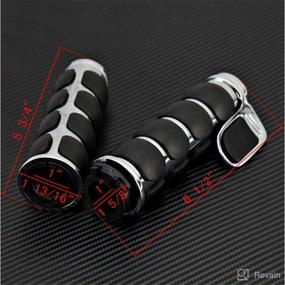 img 2 attached to 🏍️ Premium 1" Motorcycle Handlebar Grips: Non-slip Hand Grip for Cruisers, Motorbikes, Choppers - Black-A