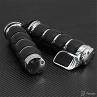 🏍️ premium 1" motorcycle handlebar grips: non-slip hand grip for cruisers, motorbikes, choppers - black-a логотип