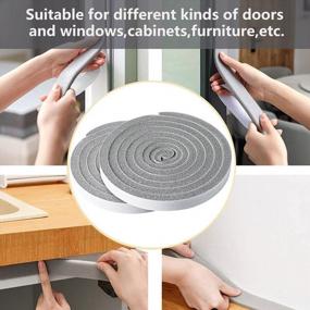 img 2 attached to Foam Weather Seal Strips 2 Rolls 0.59” Wide X 0.39” Thick Self Adhesive Foam Tape Weather Stripping For Doors And Windows Furniture Protection High Density Total 13 Feet (2 X 6.5 Ft) Grey