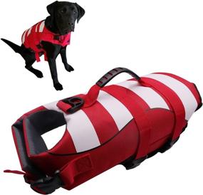 img 4 attached to DABLUE Dog Life Jacket - Ripstop Pet Safety Vest with High Buoyancy and Durable Rescue Handle, Adjustable Swimsuit Preserver for Small, Medium, Large Dogs