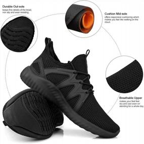 img 3 attached to Men'S Lightweight Road Running Shoes: Breathable, Non-Slip Tennis Sneakers For Walking And Gym Workouts