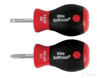 🔧 wiha 31190 stubby screwdriver set: slotted & phillips with softfinish handle, 5/32" by 1", ideal for precision tasks логотип