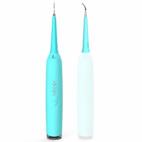 img 4 attached to Uniharpa портативный электрический зубной камень средство для удаления зубного камня зубной скейлер зубы пятно полировальные палочки скребок 2 в 1 синий