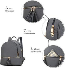 img 2 attached to KKXIU Girls Backpack Leather Tassel Women's Handbags & Wallets : Fashion Backpacks