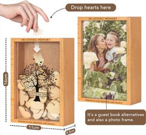 img 3 attached to Personalized Wooden Guest Book With Heart - Ideal For Celebration Of Life, Memorial And Special Occasions - Comes With Gift Box - 16X11X4.5Cm - By Culivis