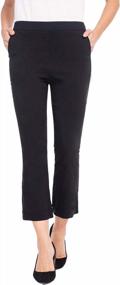 img 4 attached to Work In Style: AUQCO Women'S Cropped Kick Flare Business Pants In Elegant Black