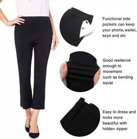 img 1 attached to Work In Style: AUQCO Women'S Cropped Kick Flare Business Pants In Elegant Black