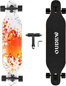 img 4 attached to 41-Inch Canadian Maple Drop-Through Longboard Skateboard For Youth Beginners.