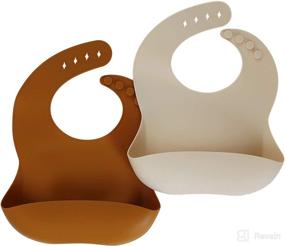 img 4 attached to Marlowe &amp; Co Silicone Baby Bibs: Adjustable Waterproof Feeding Bibs for Babies and Toddlers (Set of 2)