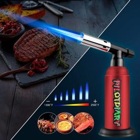 img 2 attached to Industrial Butane Blow Torch Refillable With Dual Nozzle, Strong Firepower For Soldering, Baking, Welding BBQ (Butane Not Included) - Safety Lock Feature