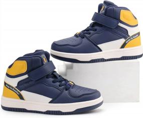 img 3 attached to Score Big With Brooman Kids High Top Basketball Shoes - Perfect For Girls And Boys!