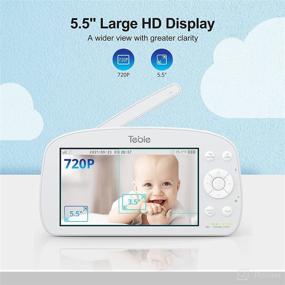 img 3 attached to 👶 720p HD Video Baby Monitor with Audio, 5.5" Teble Screen, 5000mAh Battery, 17-Hour Audio Monitoring, Remote Pan Tilt, 4X Zoom, Night Vision, VOX, Temperature Monitoring, 2-Way Talk, 1000ft Range, Lullabies