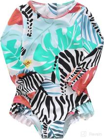img 4 attached to Swimsuits Sleeve Zipper Bathing Protection Apparel & Accessories Baby Boys ... Clothing