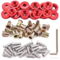 glarks 61pcs red m6 aluminum bumper fender washer cnc finishing washer engine bay dress up fastener stainless steel bolts and carbon steel rivet nuts kit for car bumpers trunk fender hatch lids (red) logo