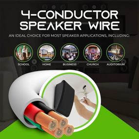 img 2 attached to High-Quality GearIT 12/4 Speaker Wire - 250Ft, 12AWG Gauge, CL2 Rated, 4 Conductors, Oxygen-Free Copper - Ideal For In-Wall Audio Systems - White Color