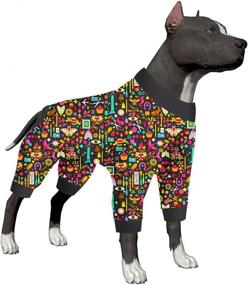 img 4 attached to 🐶 LovinPet Lightweight Pullover Dog Pajamas with Full Coverage and Black Trim: Handmade Decoupage Ink Prints - Post Surgery Shirt, UV Protection, and Pet Anxiety Relief