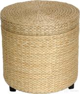 🌾 natural rush grass storage footstool by oriental furniture logo