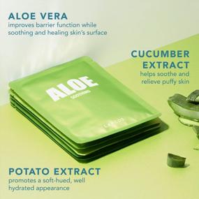 img 1 attached to LAPCOS Aloe Sheet Mask 5-Pack: Korean Beauty Favorite 🌿 for Calming & Moisturizing Skin with Cucumber and Aloe Gel