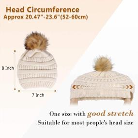 img 1 attached to 2-Pack Of Warm Winter Knit Slouchy Beanie Hats For Women With Faux Fur Pom Pom - Ideal For Skiing And Skullcap Style - FURTALK