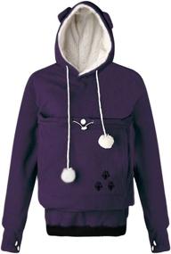 img 2 attached to 🐾 Warm and Cozy Women's Hoodies with Spacious Pet Pouch – Perfect Carriers for Cat and Dog Lovers