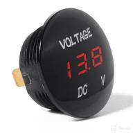 💦 waterproof voltmeter: mini digital display voltage meter - 12v-24v red led tester for car motorcycle auto truck campervan logo