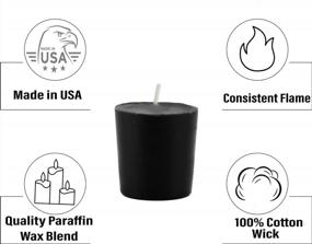 img 3 attached to Набор из 12 черных свечей Votive без запаха со временем горения 15 часов - сделано в США компанией CandleNScent