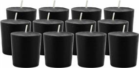 img 4 attached to Набор из 12 черных свечей Votive без запаха со временем горения 15 часов - сделано в США компанией CandleNScent