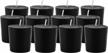 pack of 12 unscented black votive candles with 15 hour burn time - made in usa by candlenscent logo