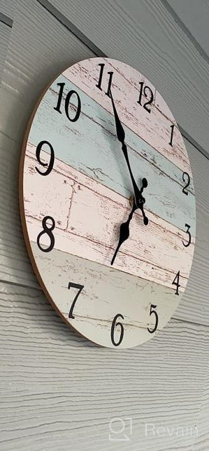 img 1 attached to 10 Inch Jomparis Silent Non-Ticking Wooden Wall Clock - Vintage Rustic Country Tuscan Style Home Decor review by Victor Anderson