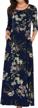 aphratti women's 3/4 sleeve maxi dress casual spring floral fit flare long dress 1 logo