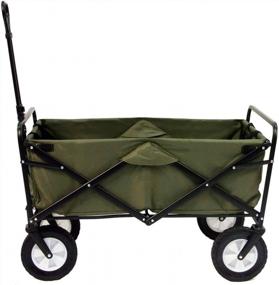 img 4 attached to Green Folding Steel Garden Utility Wagon Cart With Frame (For Parts) By Mac Sports