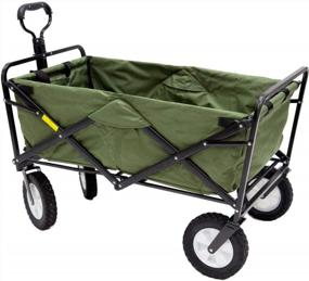 img 3 attached to Green Folding Steel Garden Utility Wagon Cart With Frame (For Parts) By Mac Sports