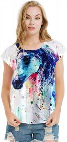 img 3 attached to Mysterious Horse Print Tee: Futurino Women'S Dream Casual Fashion