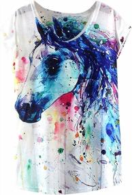 img 4 attached to Mysterious Horse Print Tee: Futurino Women'S Dream Casual Fashion