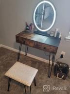 img 1 attached to CHARMAID Lighted Vanity Set With Touch-Screen Dimmable Mirror, 2 Drawers, Storage Organizer, And Cushioned Stool - Ideal For Bedroom Makeup And Dressing Table (Walnut) review by Jasmin Rojas