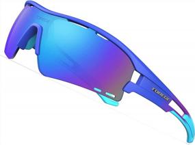 img 4 attached to TOREGE Sunglasses For Men And Women,Polarized Sports Sunglasses With 3 Interchangeable LensTR30