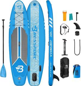 img 4 attached to Bessport ISUP For All Skill Levels: Inflatable Stand Up Paddle Board With Non-Slip Deck And Floatable Paddle - Perfect For Adults And Youth