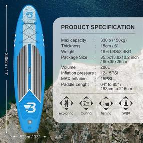 img 3 attached to Bessport ISUP For All Skill Levels: Inflatable Stand Up Paddle Board With Non-Slip Deck And Floatable Paddle - Perfect For Adults And Youth