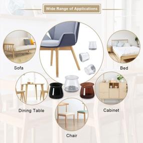 img 2 attached to Protect Your Floors With 32Pcs Small Brown Chair Leg Protectors - Silicone Felt Furniture Pads For Non-Slip Bar Stools And Dining Room Tables