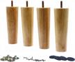 set of 4 straight 6-inch solid wood replacement furniture legs for sofas, couches, chairs, ottomans, loveseats, coffee tables and cabinets by weichuan logo
